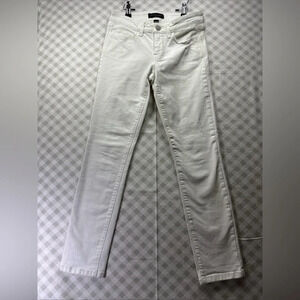 Banana Republic Distressed Jeans Womens 24/00 Petite Skinny Fit Zip Front White